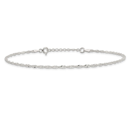 9 Inch Sterling Silver In Singapore Plus 1In Ext. Chain Anklet