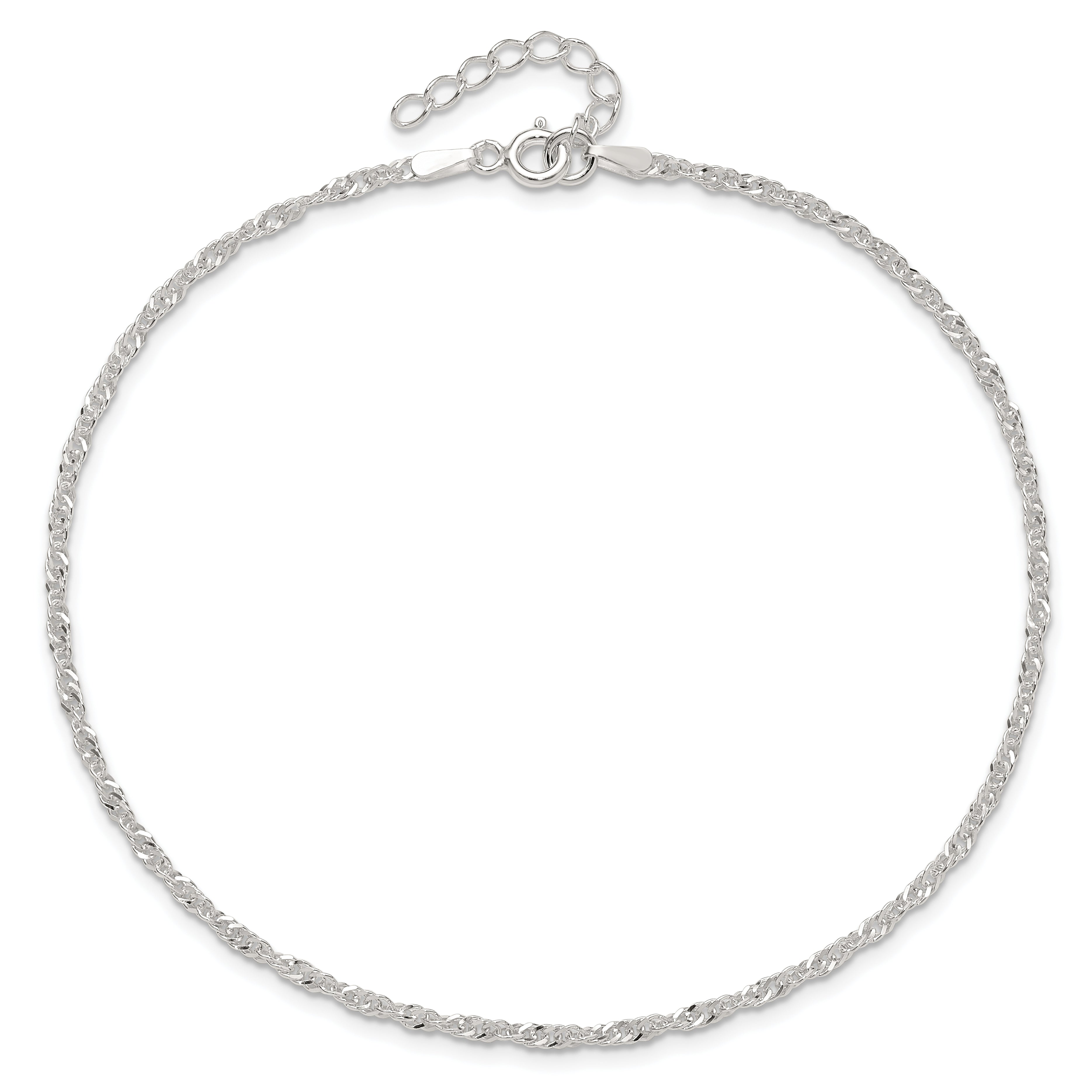 9 Inch Sterling Silver In Singapore Plus 1In Ext. Chain Anklet