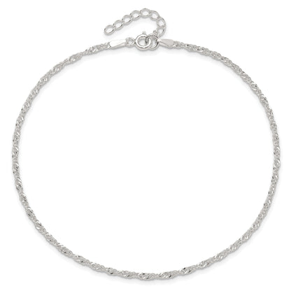 9 Inch Sterling Silver In Singapore Plus 1In Ext. Chain Anklet