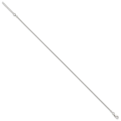 9 Inch Sterling Silver 1.5mm Round Snake Chain 9In Plus 1In Ext. Anklet