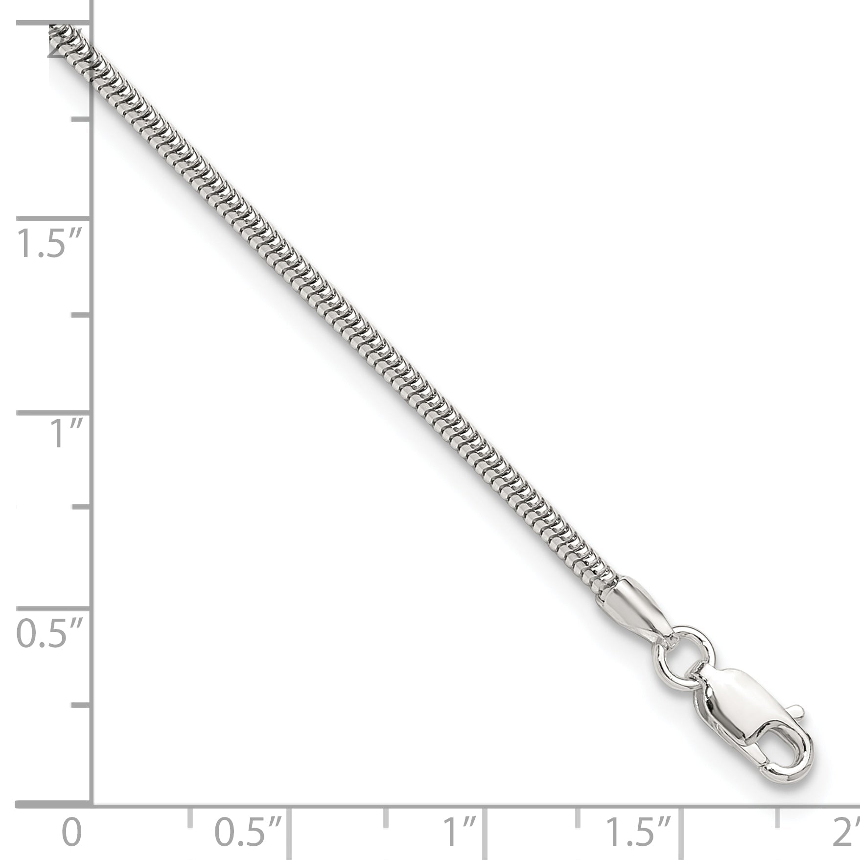 9 Inch Sterling Silver 2mm Snake Chain 9In Plus 1In Ext. Anklet
