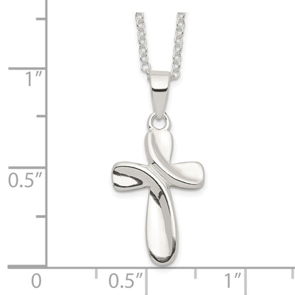 Sterling Silver Rhodium-Plated Cross Necklace