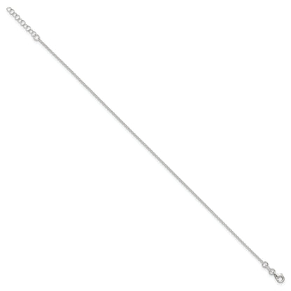 9 Inch Sterling Silver Polished Rolo Chain With 1In Ext. Anklet