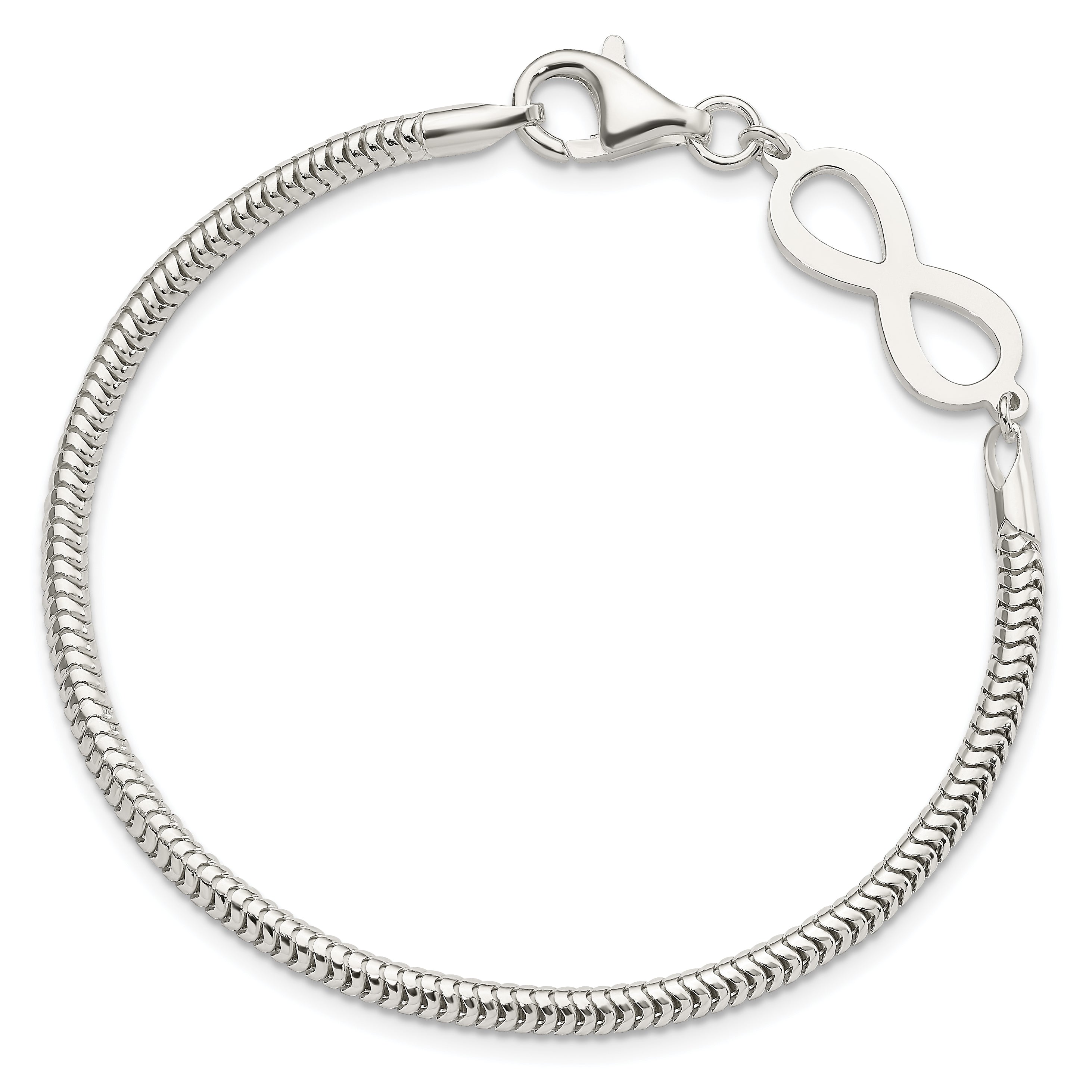 7.5 Inch Sterling Silver Infinity Symbol Bracelet