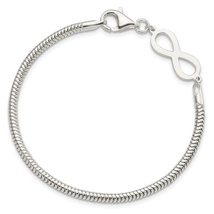 7.5 Inch Sterling Silver Infinity Symbol Bracelet