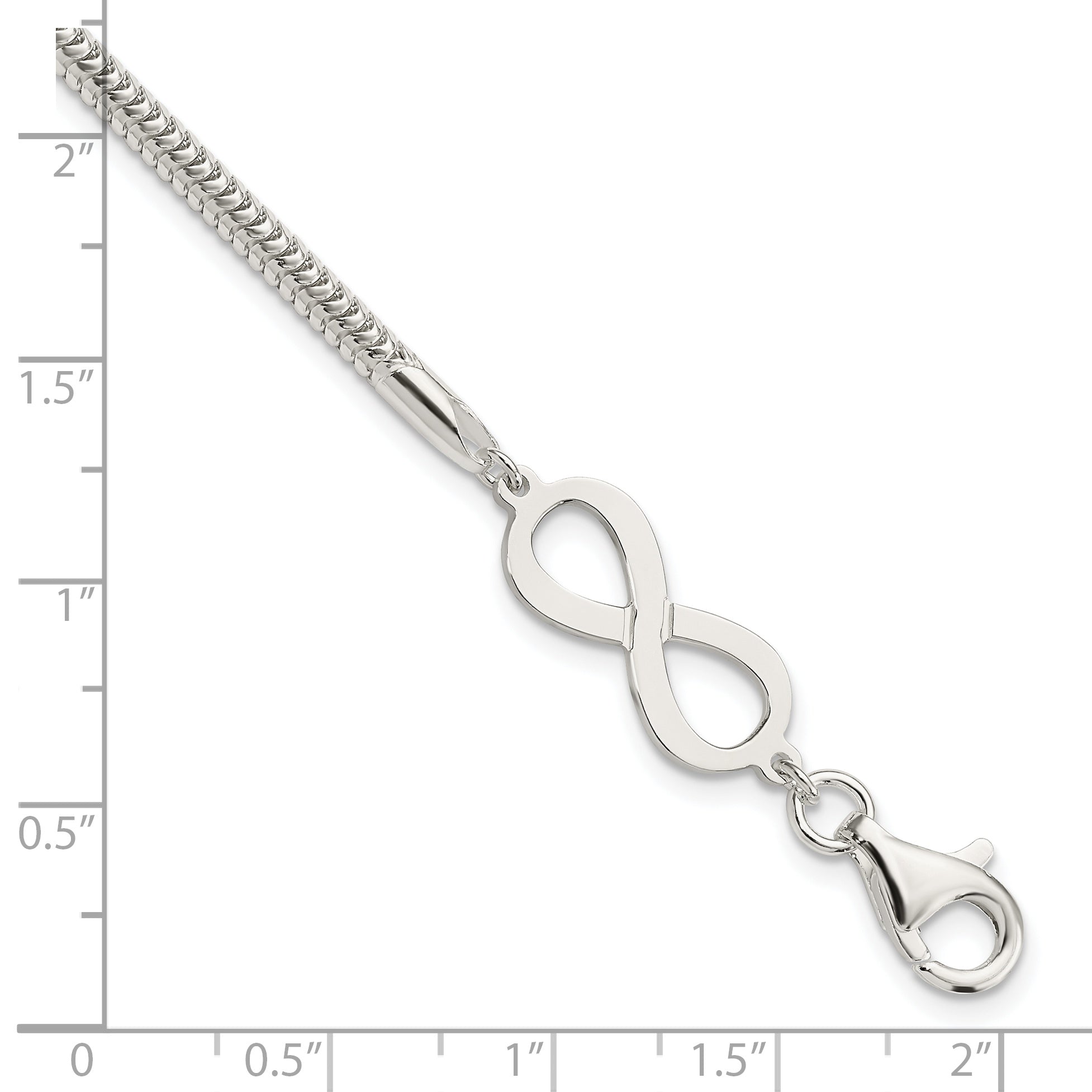 7.5 Inch Sterling Silver Infinity Symbol Bracelet