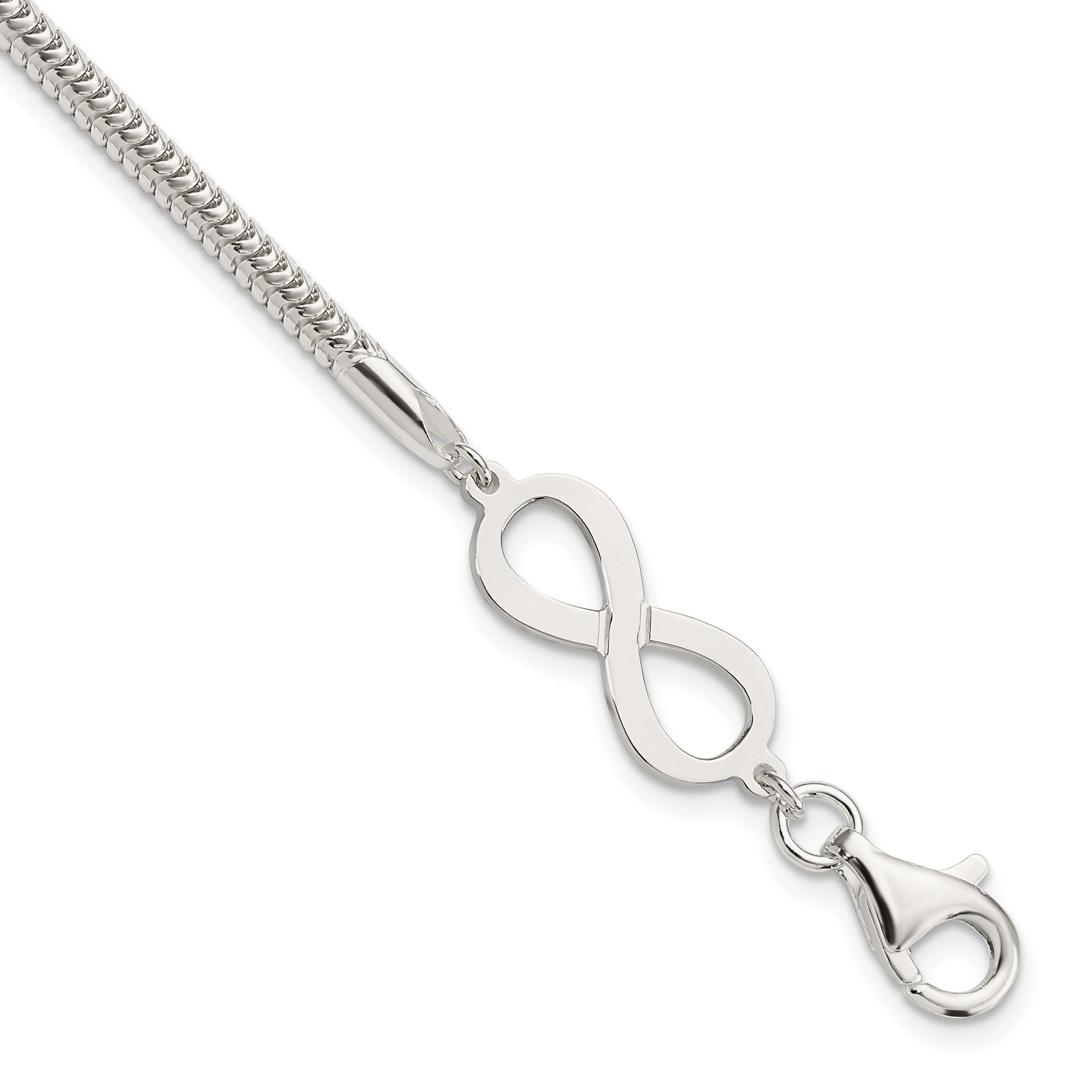 7.5 Inch Sterling Silver Infinity Symbol Bracelet