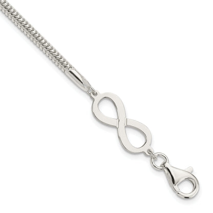 7.5 Inch Sterling Silver Infinity Symbol Bracelet