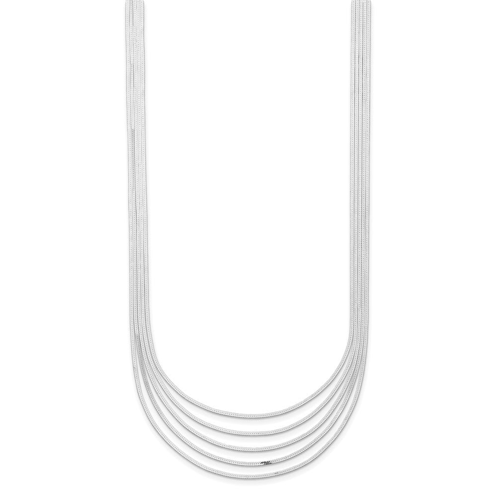 17 Inch Sterling Silver 5-Strand Herringbone Chain W/2In Ext Necklace
