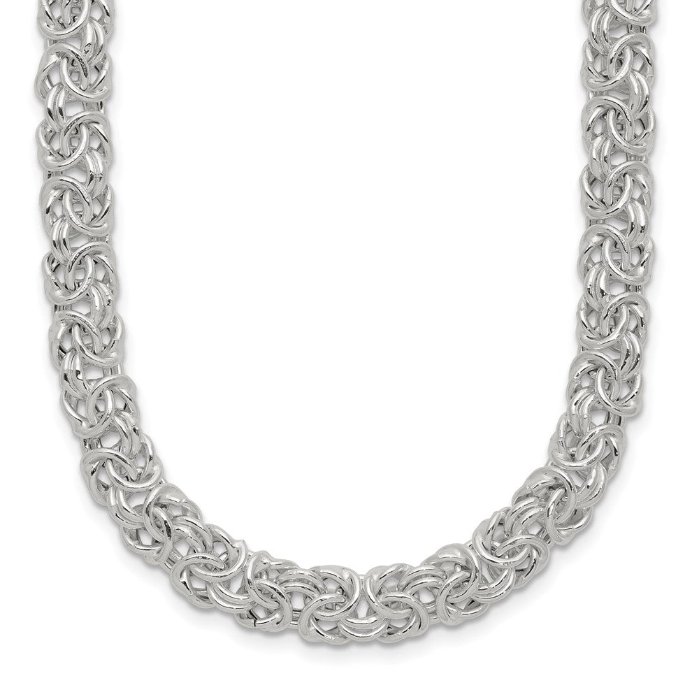 Sterling Silver Polished Byzantine Link Necklace