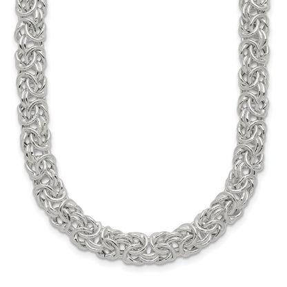 Sterling Silver Polished Byzantine Link Necklace