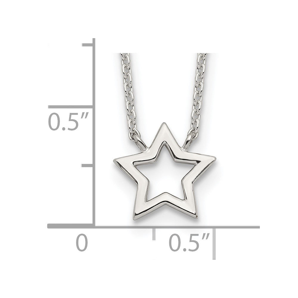 Sterling Silver Cut-Out Star Pendant Necklace