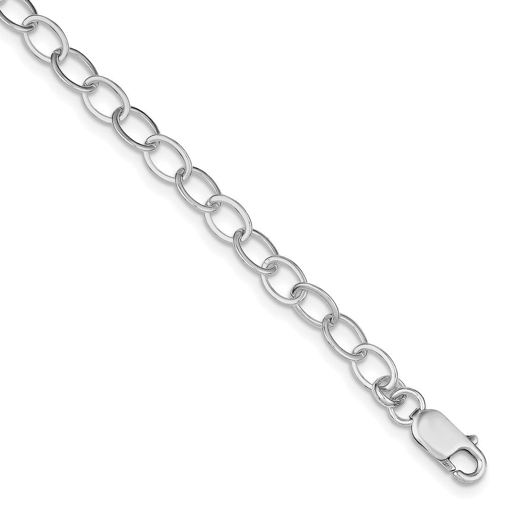 Sterling Silver Amore La Vita Rhodium-Plated Polished 6mm 7.5 Inch Fancy Link With Lobster Clasp Charm Bracelet