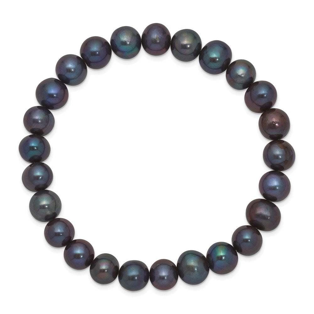 7.5 Inch 8-9mm Freshwater Cultured Black Pearl Stretch Bracelet