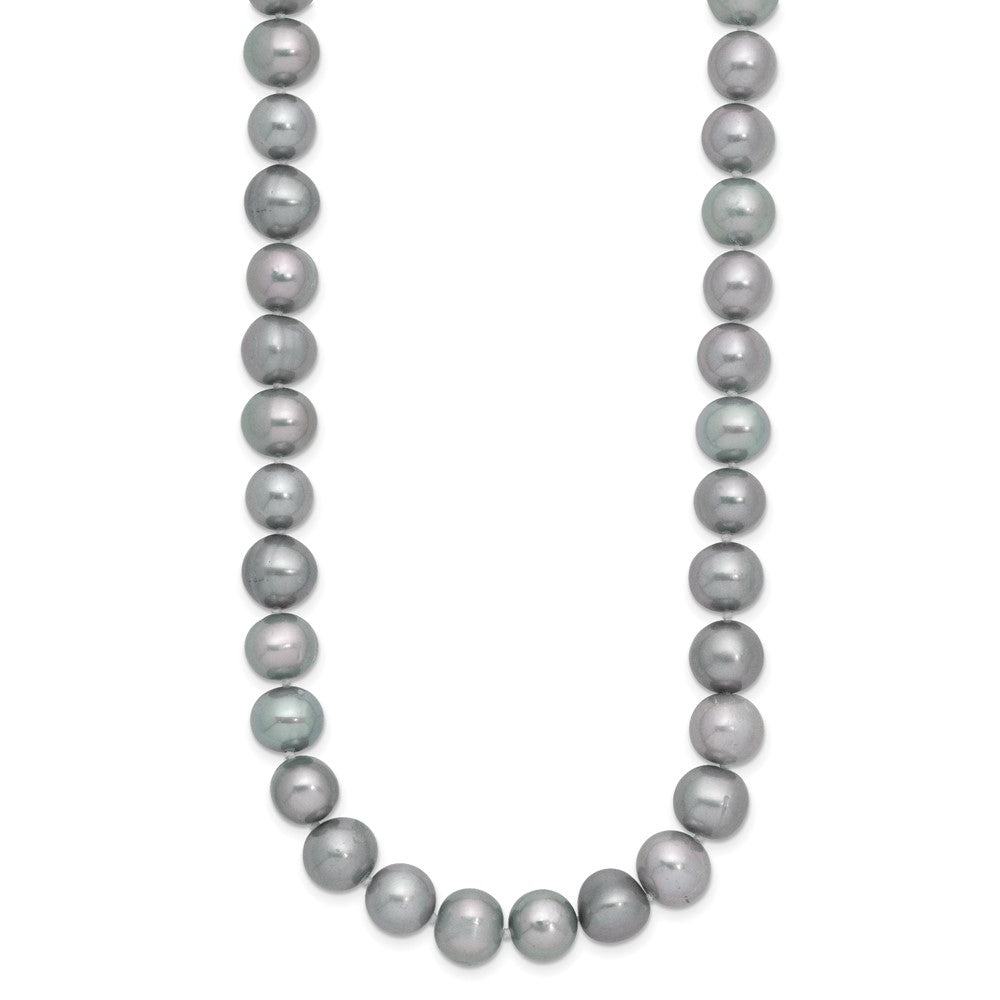 Sterling Silver Rhodium 8-9mm Grey Fwc Pearl Necklace