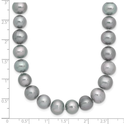 Sterling Silver Rhodium 8-9mm Grey Fwc Pearl Necklace