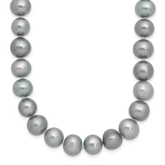 Sterling Silver Rhodium 8-9mm Grey Fwc Pearl Necklace