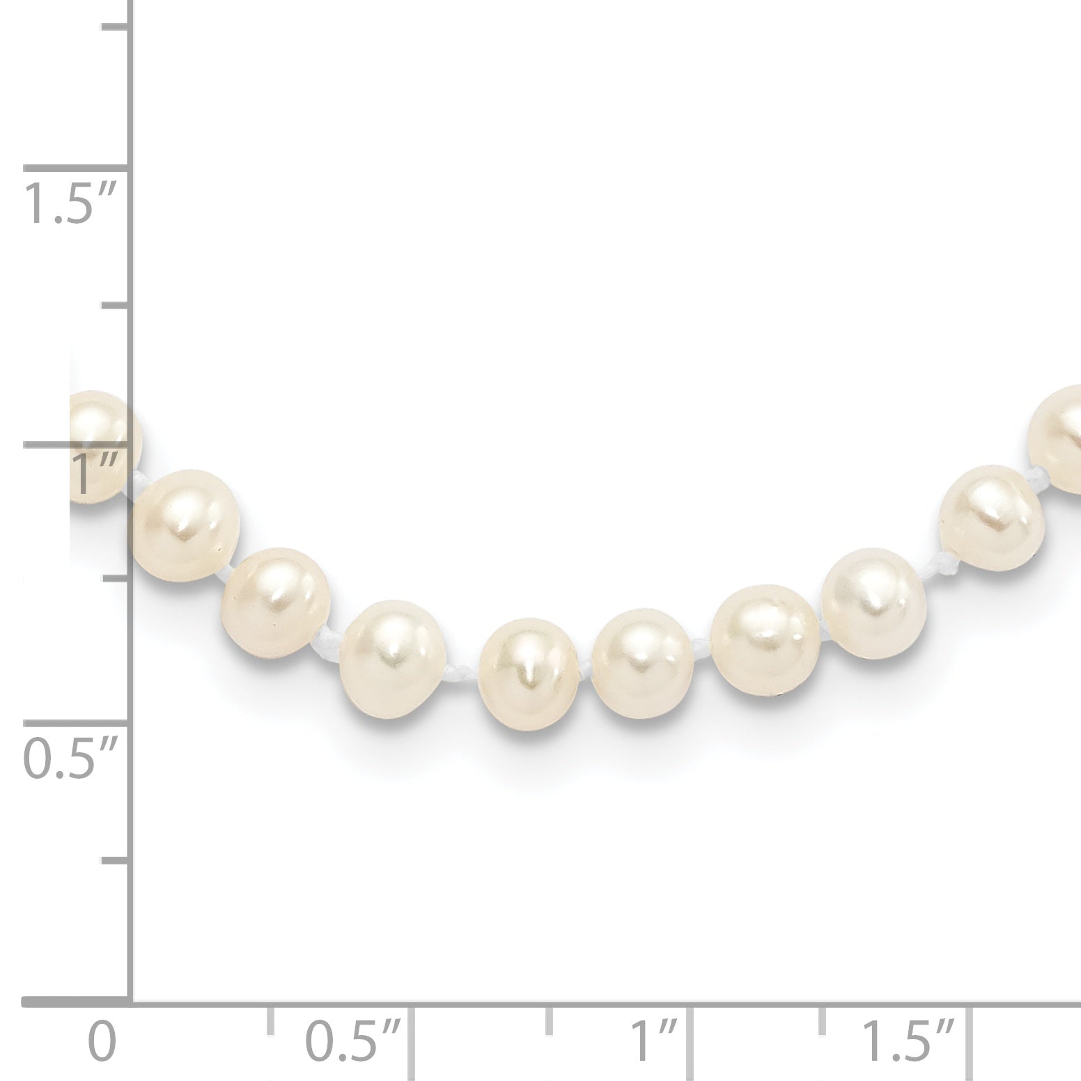 7.25 Inch Sterling Silver Rhodium 4-5mm White Fwc Pearl Bracelet