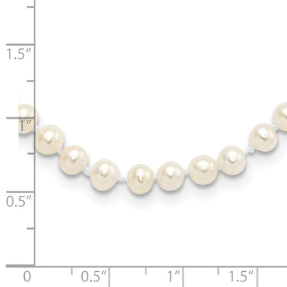7.25 Inch Sterling Silver Rhodium 4-5mm White Fwc Pearl Bracelet