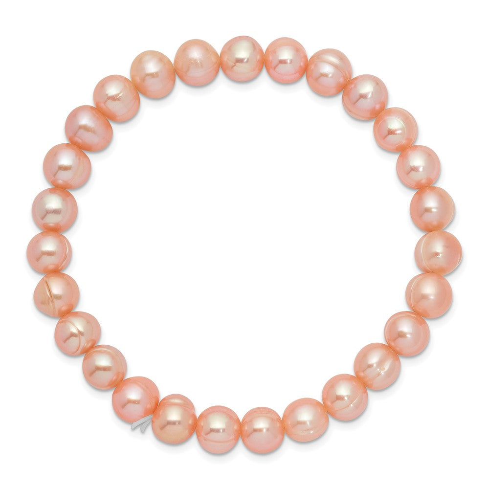 Fashion 6-7mm Pink Freshwater Cultured Pearl Stretch Bracelet