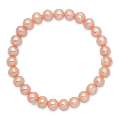 Fashion 6-7mm Pink Freshwater Cultured Pearl Stretch Bracelet