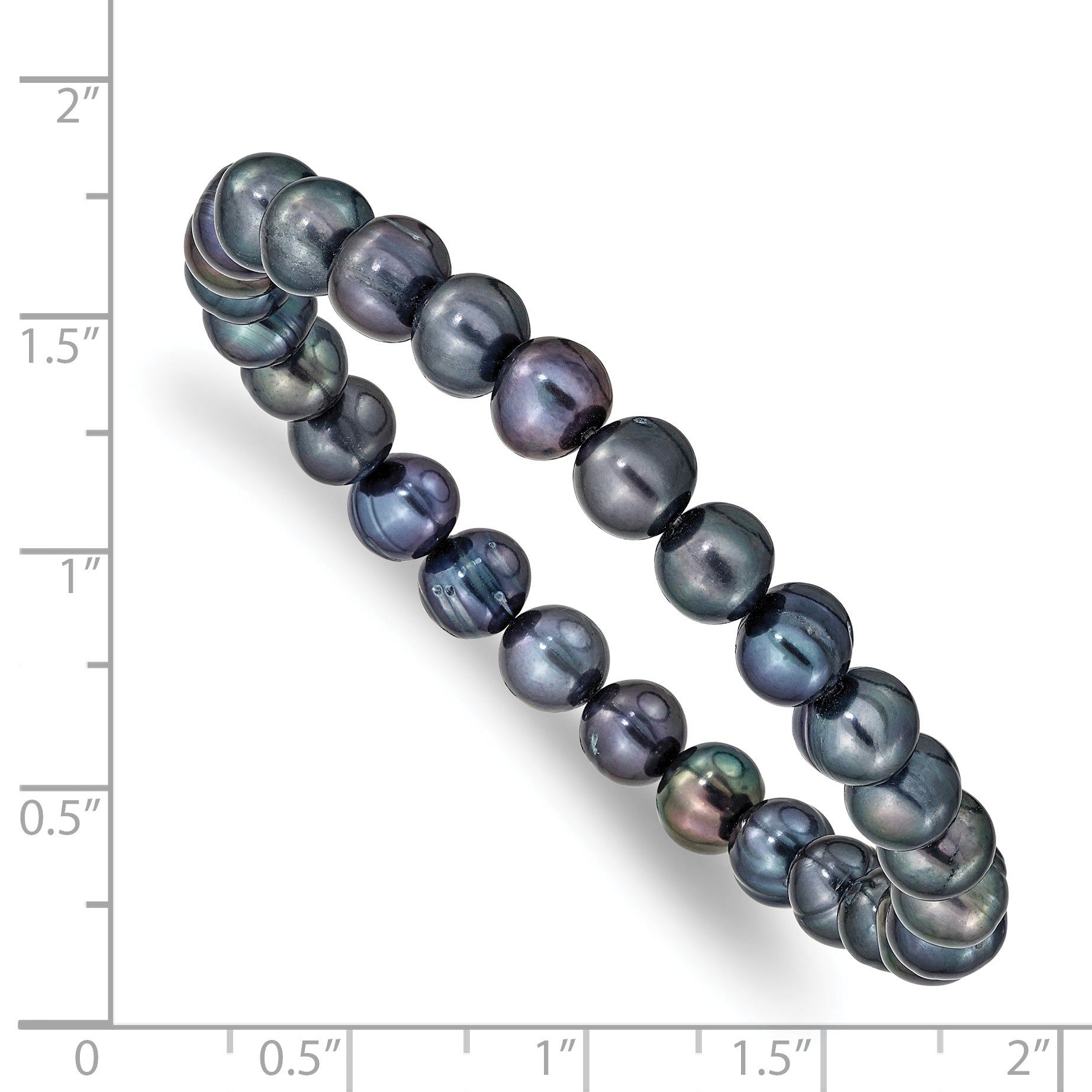 Fashion 6-7mm Black Freshwater Cultured Pearl Stretch Bracelet