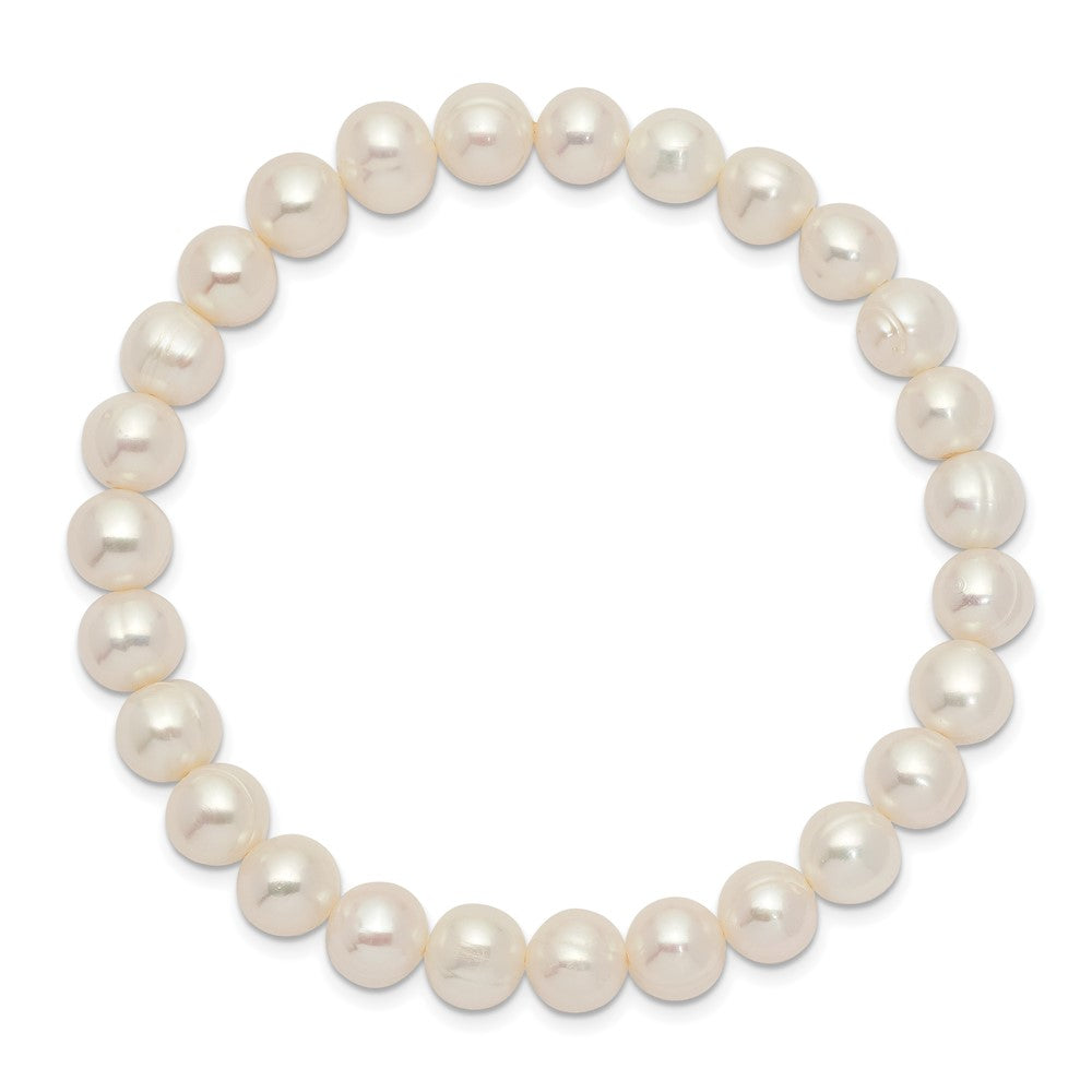 Fashion 6-7mm White Freshwater Cultured Pearl Stretch Bracelet