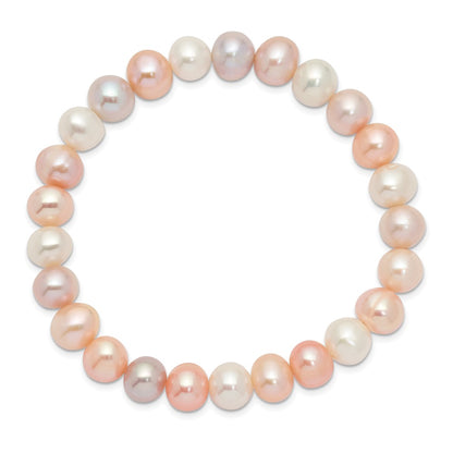 Fashion 8-9mm Fwc Pearl White/Pink/Purple Stretch Bracelet