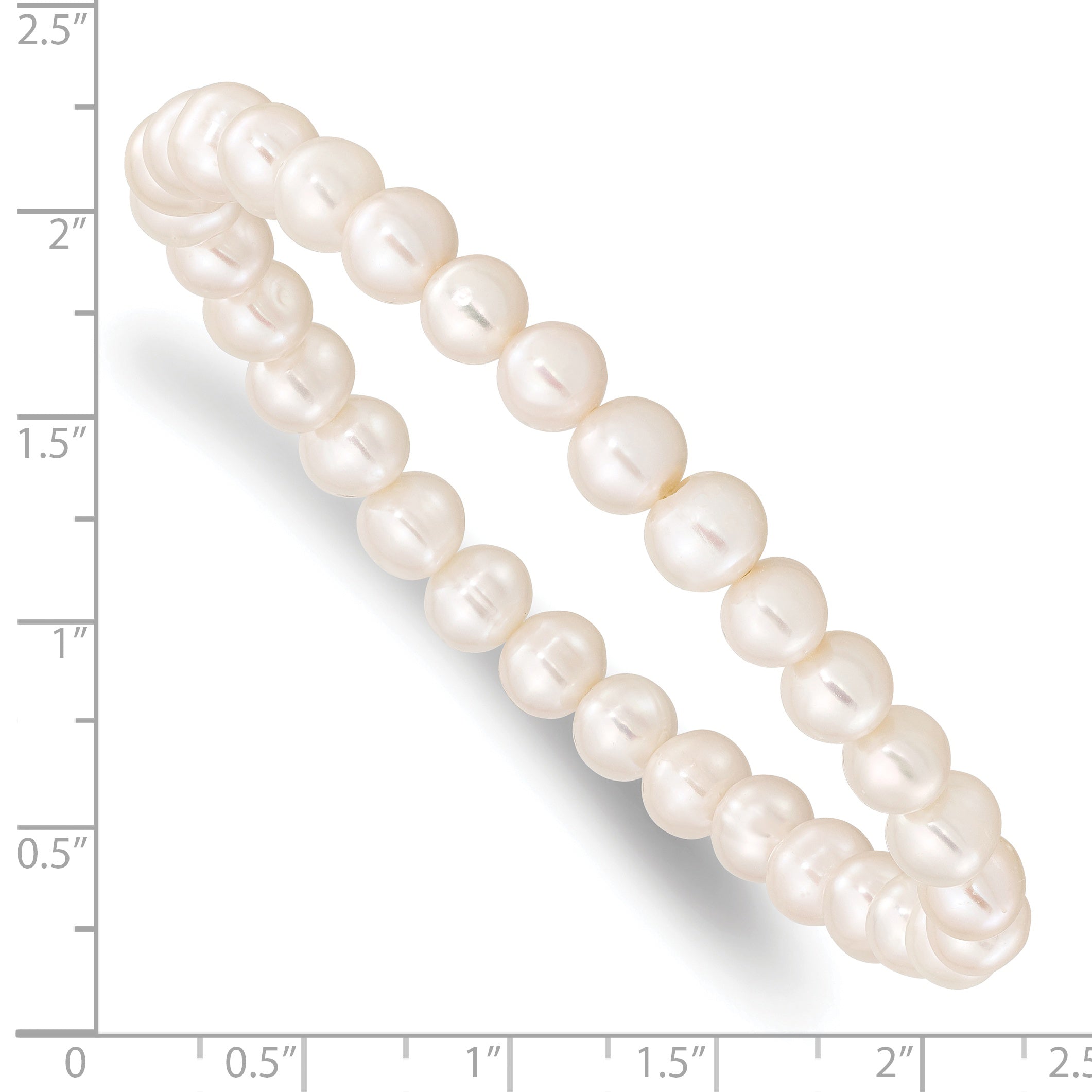 Fashion 6-7mm White Semi-Round Freshwater Cultured Pearl Stretch Bracelet