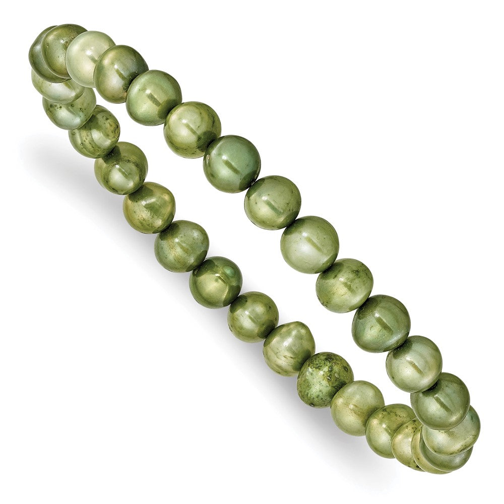 Fashion 6-7mm Green/Grey/White/Black/Brown Freshwater Cultured Pearl Stretch 5-Piece Bracelet Set