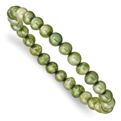 Fashion 6-7mm Green/Grey/White/Black/Brown Freshwater Cultured Pearl Stretch 5-Piece Bracelet Set