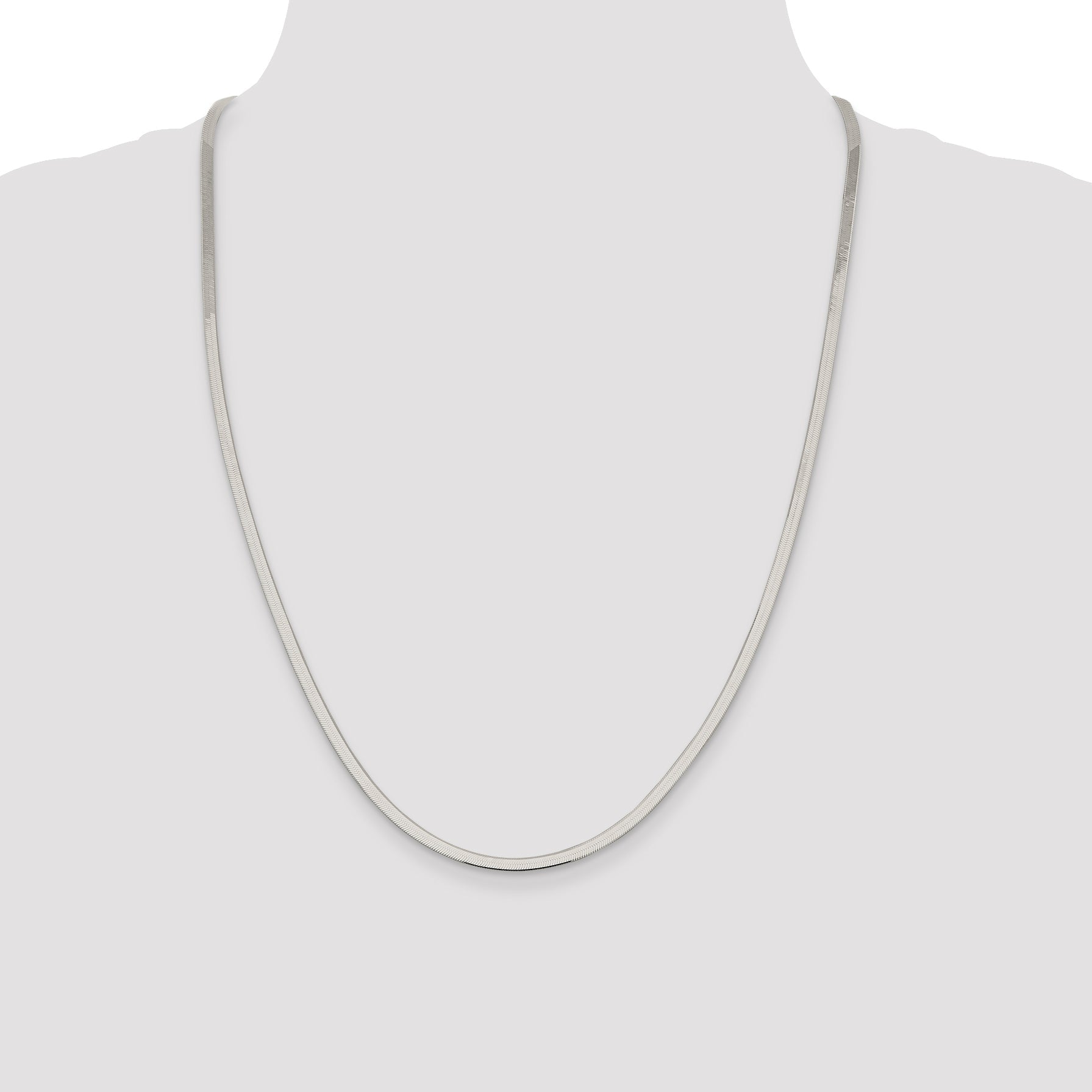 24 Inch Sterling Silver 3mm Magic Herringbone Chain Necklace