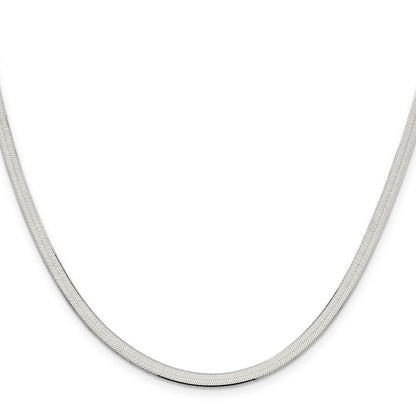 18 Inch Sterling Silver 3.5mm Magic Herringbone Chain Necklace