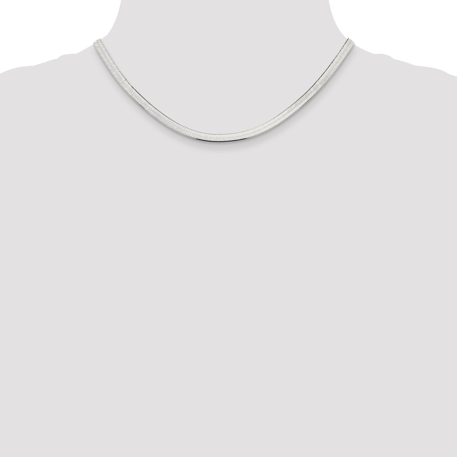 16 Inch Sterling Silver 4.5mm Magic Herringbone Chain Necklace