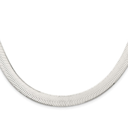 18 Inch Sterling Silver 10.5mm Magic Herringbone Chain Necklace