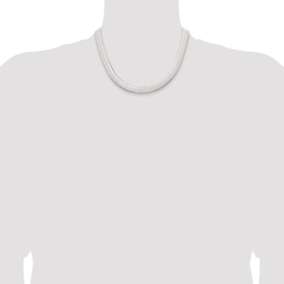 18 Inch Sterling Silver 10.5mm Magic Herringbone Chain Necklace