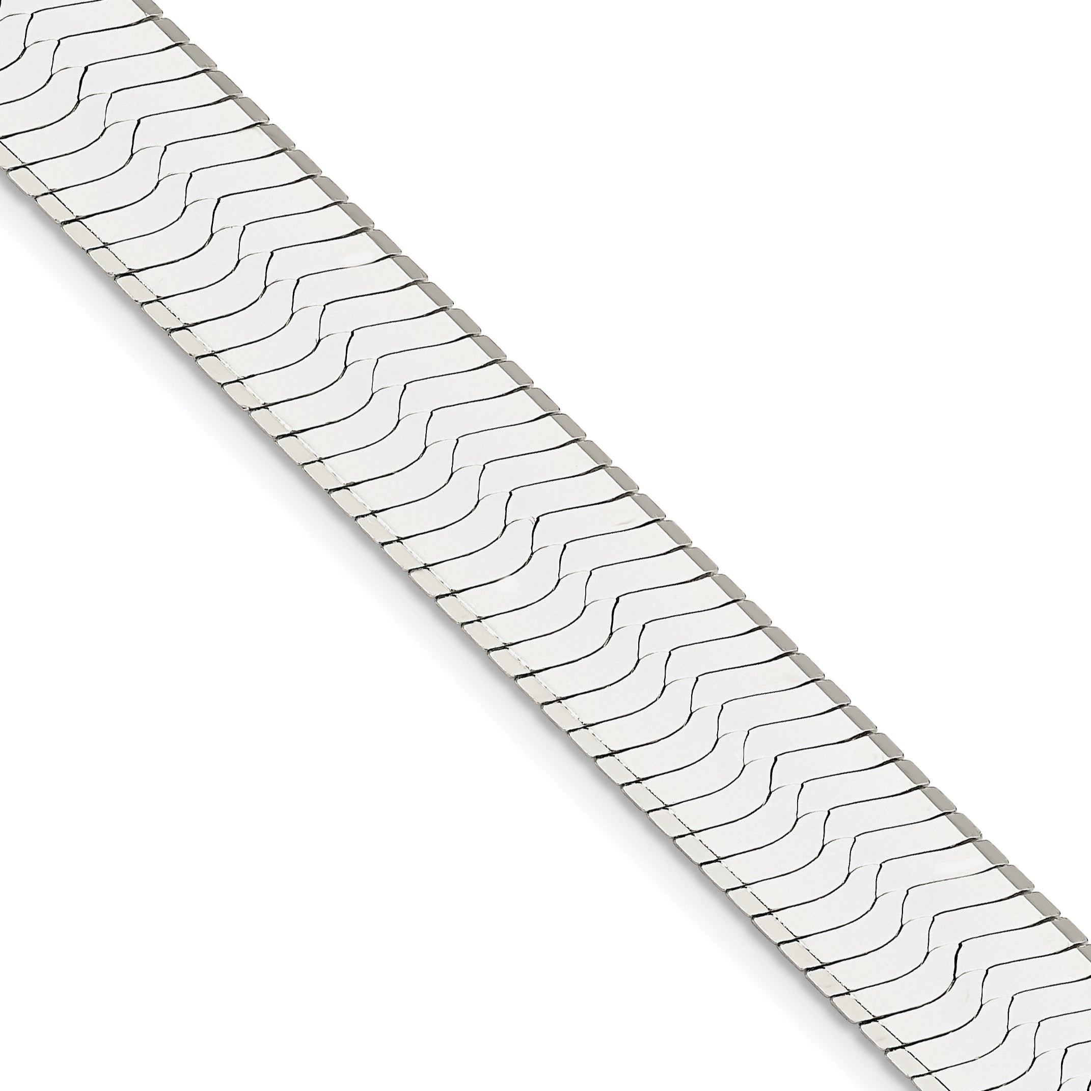 24 Inch Sterling Silver 10.5mm Magic Herringbone Chain Necklace