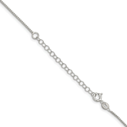 18 Inch Sterling Silver 1.25mm Round Box Chain W/2In Ext.