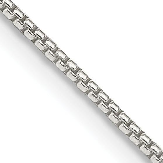 18 Inch Sterling Silver 1.25mm Round Box Chain W/2In Ext.