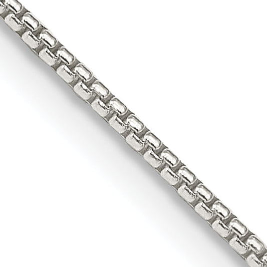 18 Inch Sterling Silver 1.25mm Round Box Chain W/2In Ext.