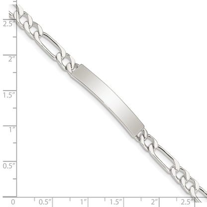 8 Inch Sterling Silver 8Inch Polished Engraveable Figaro Link Id Bracelet