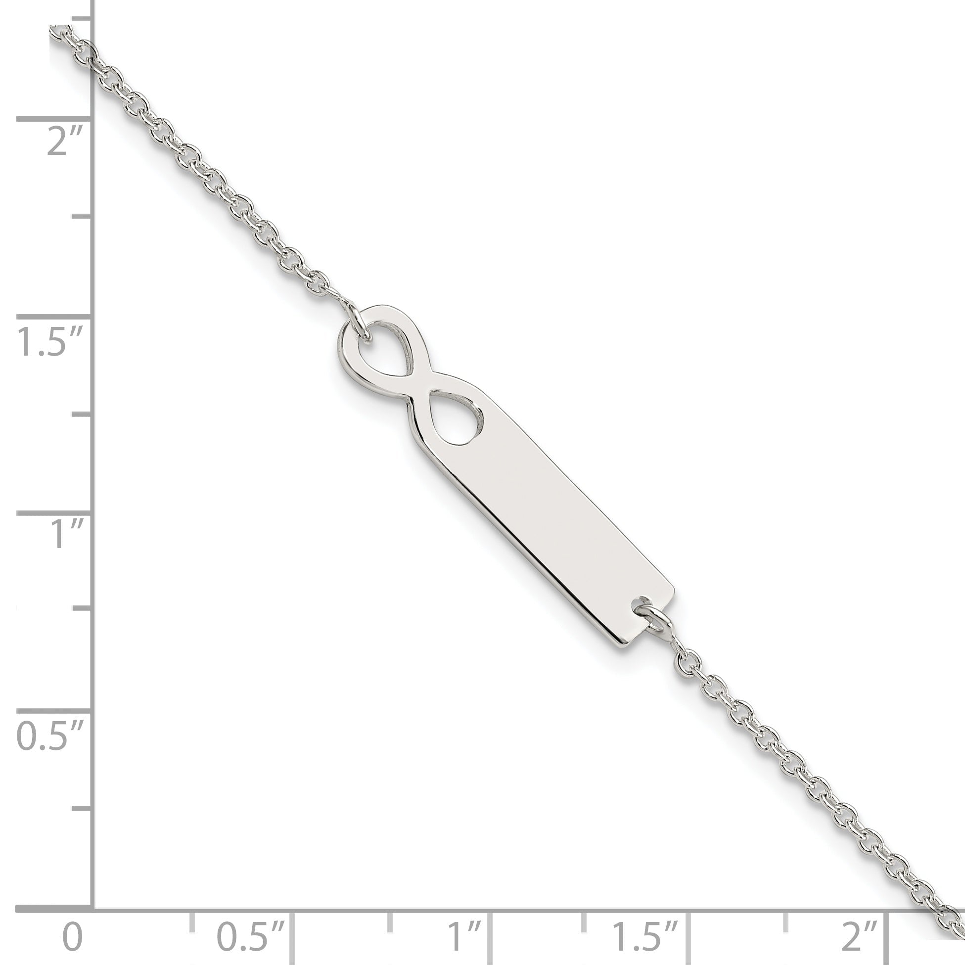 7 Inch Sterling Silver Polished Infinity Id 7In Bracelet