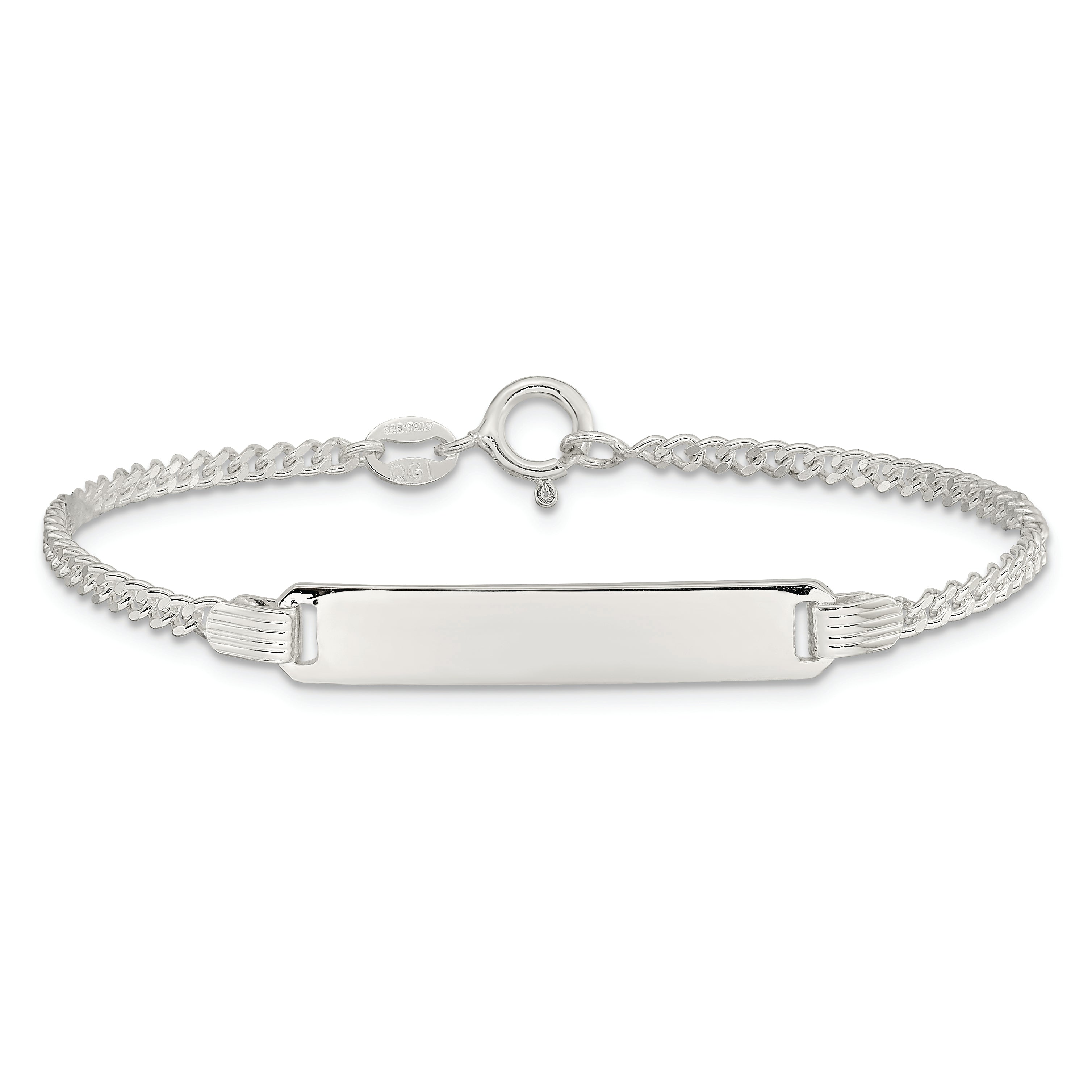 6 Inch Sterling Silver Children'S Id Bracelet