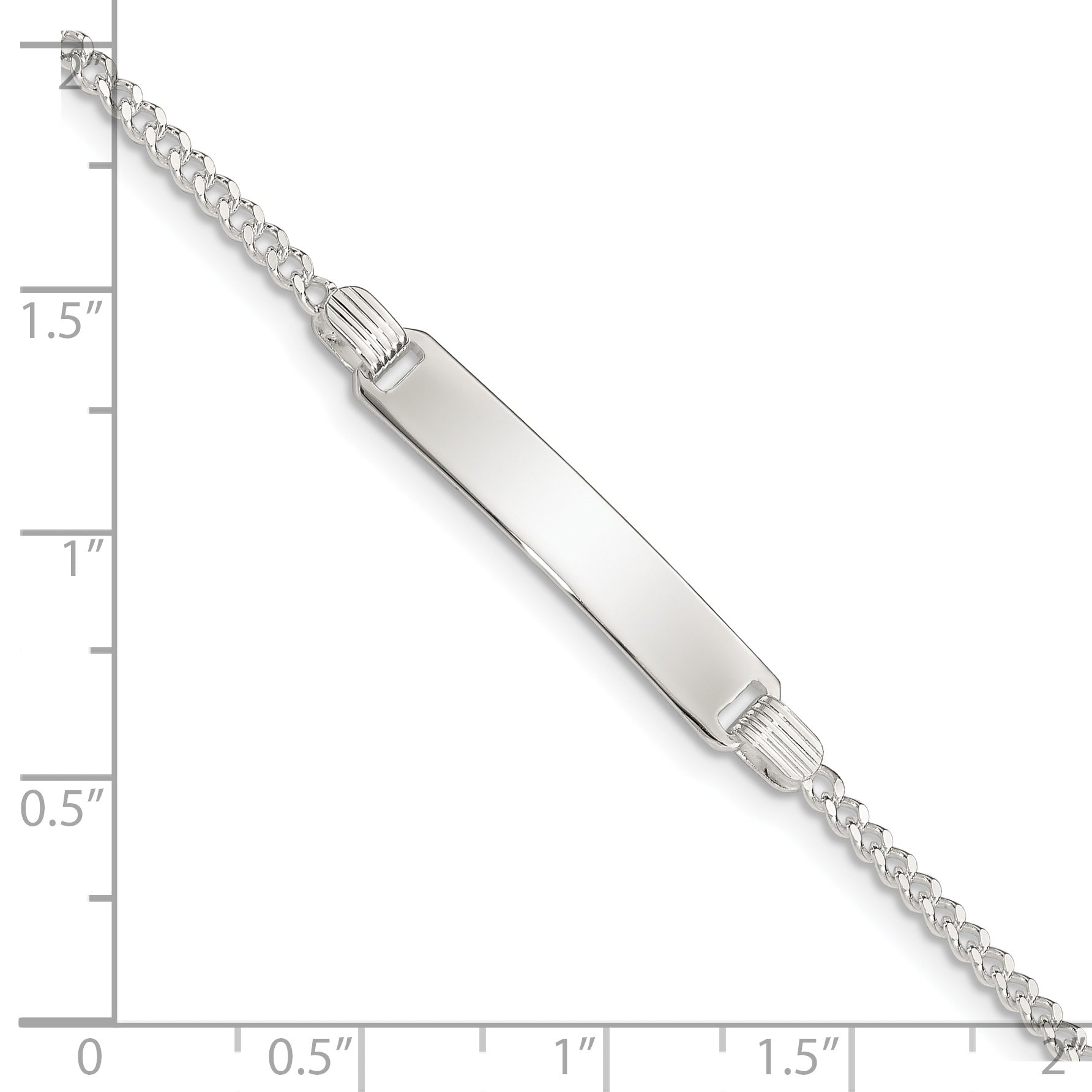 6 Inch Sterling Silver Children'S Id Bracelet