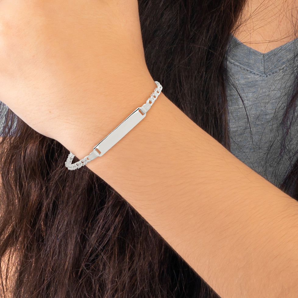 6 Inch Sterling Silver Children'S Id Bracelet