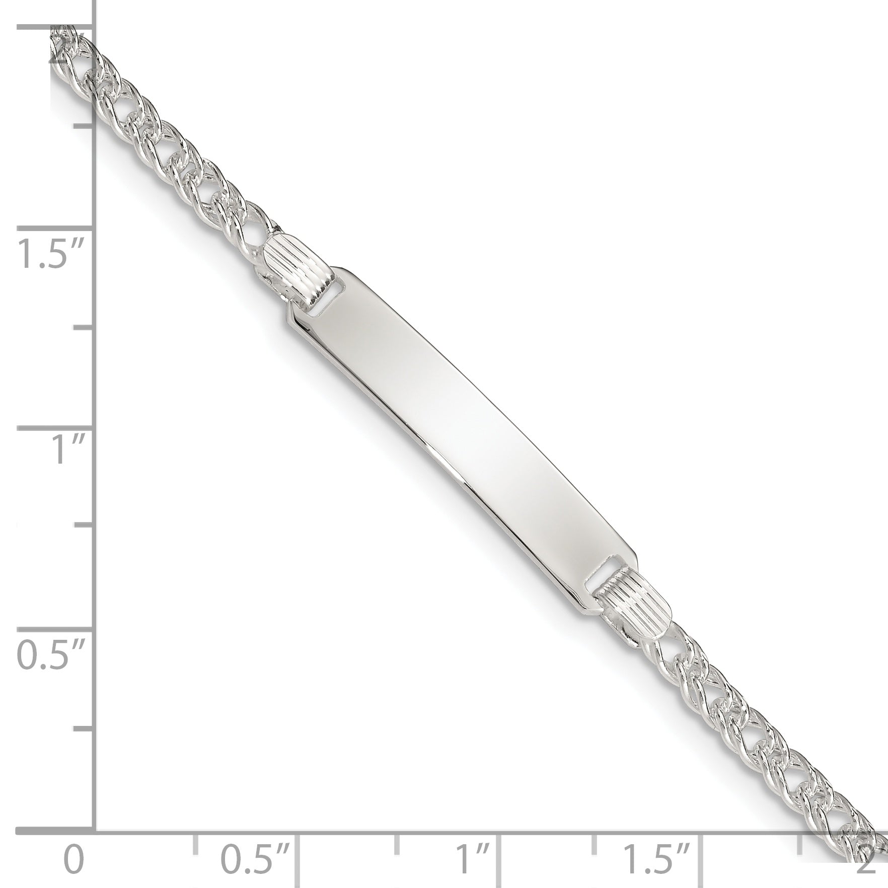 6 Inch Sterling Silver Children'S Id Bracelet