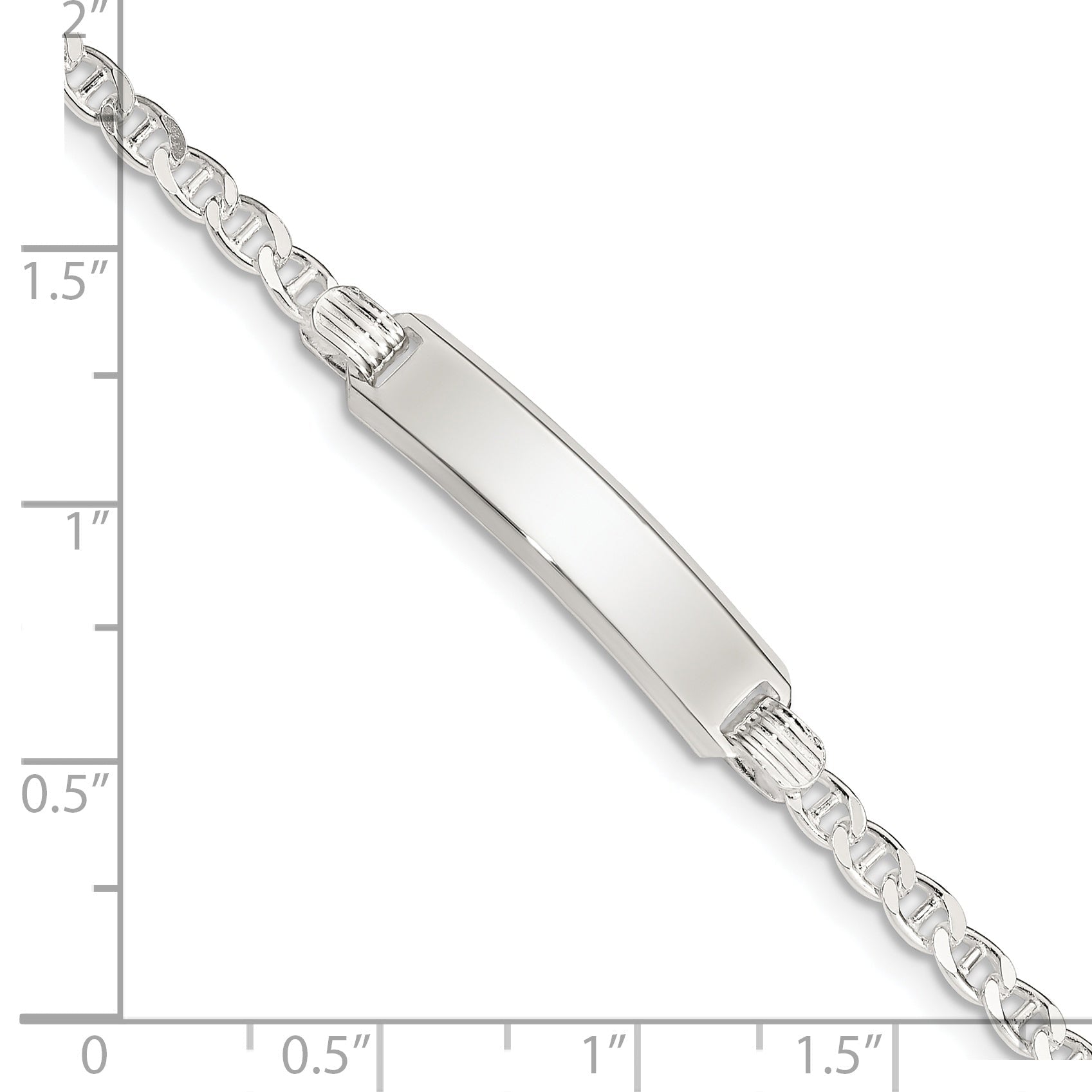 6 Inch Sterling Silver Children'S Id Bracelet