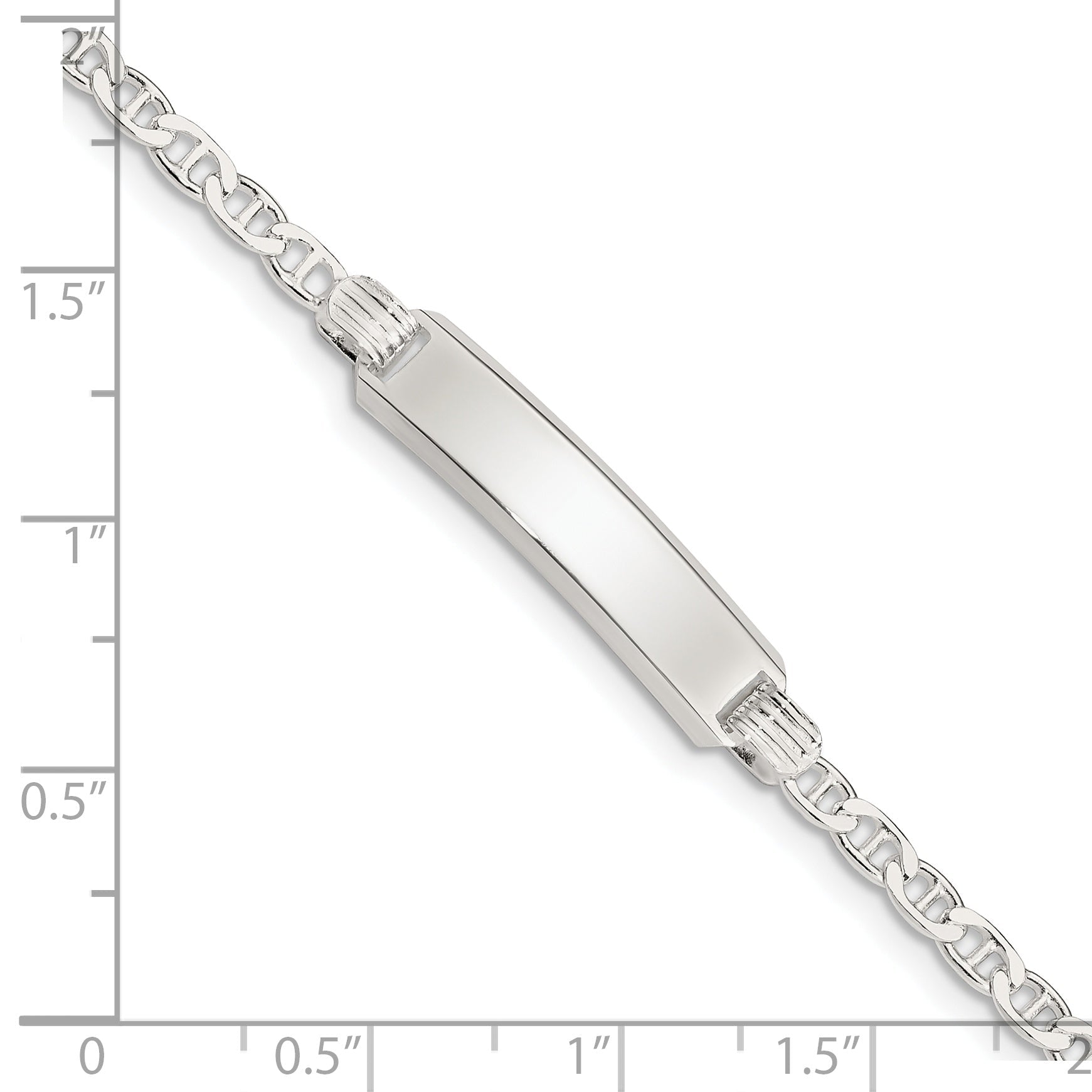6 Inch Sterling Silver Children'S Id Bracelet