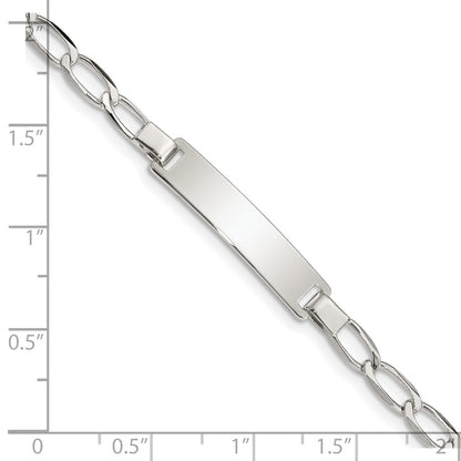 6 Inch Sterling Silver 6Inch Polished Engraveable Childrens Id Bracelet