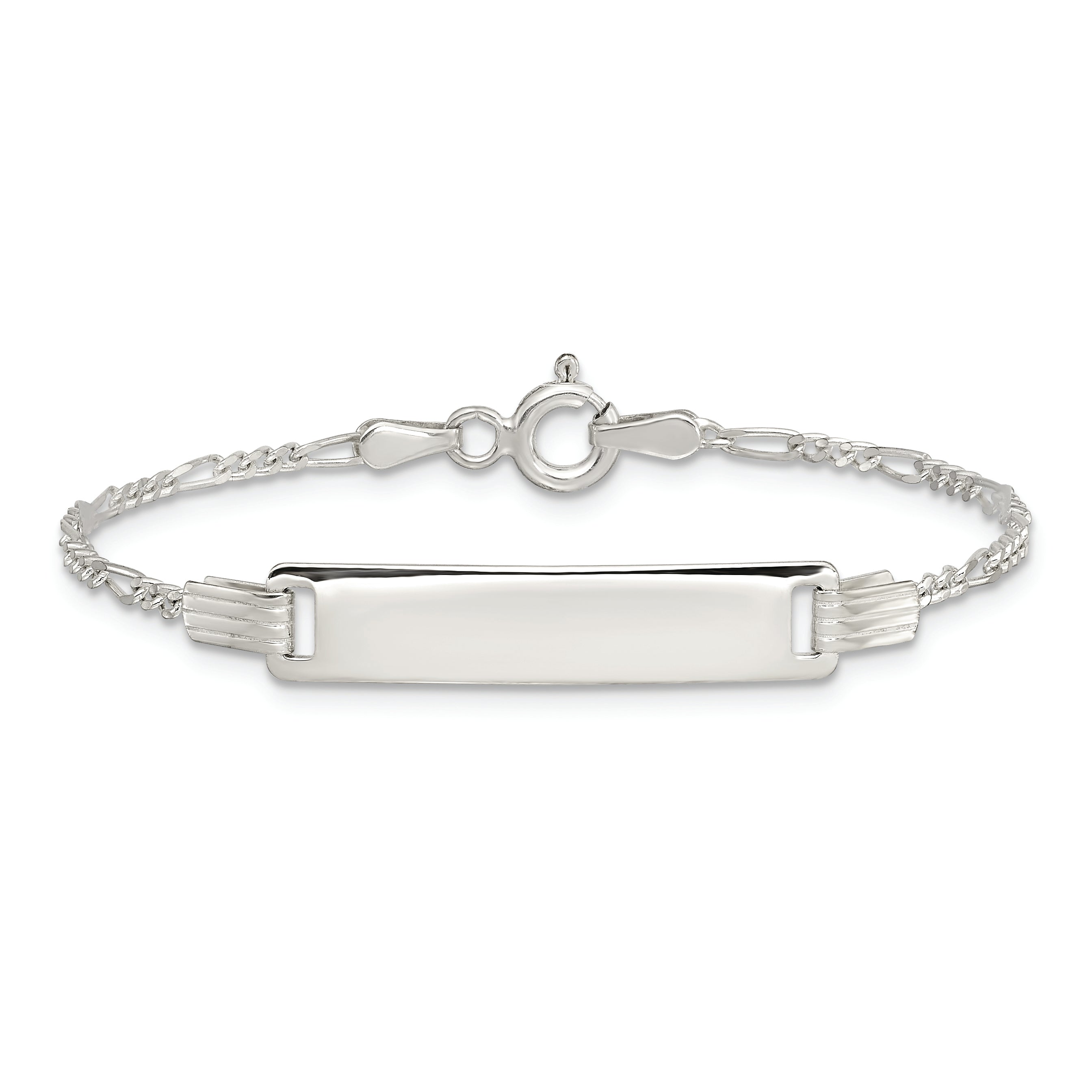 6 Inch Sterling Silver 6Inch Polished Engraveable Childrens Id Bracelet